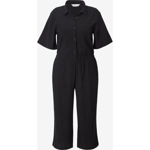 NWT Studio Untold Black Jumpsuit Short Sleeve Wide Leg Cropped Plus 24/26‎ Fun